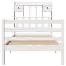 seng med reol uden madras 75x190 cm massivt fyrretræ hvid