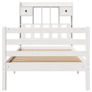 seng med reol uden madras 90x190 cm massivt fyrretræ hvid