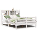 seng med reol uden madras 140x190 cm massivt fyrretræ hvid