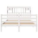 seng med reol uden madras 140x190 cm massivt fyrretræ hvid