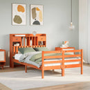seng med reol uden madras 135x190cm massivt fyrretræ gyldenbrun