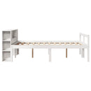 seng med reol uden madras 135x190 cm massivt fyrretræ hvid