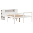 seng med reol uden madras 140x190 cm massivt fyrretræ hvid