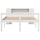 seng med reol uden madras 140x190 cm massivt fyrretræ hvid