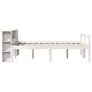 seng med reol uden madras 150x200 cm massivt fyrretræ hvid