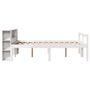 seng med reol uden madras 160x200 cm massivt fyrretræ hvid