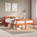 seng med reol uden madras 140x200 cm massivt træ gyldenbrun