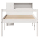 seng med reol uden madras 75x190 cm massivt fyrretræ hvid