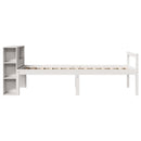 seng med reol uden madras 75x190 cm massivt fyrretræ hvid
