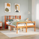 seng med reol uden madras 135x190 cm massivt træ brun
