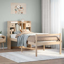 seng med reol uden madras 75x190 cm massivt fyrretræ