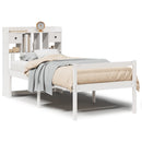 seng med reol uden madras 75x190 cm massivt fyrretræ hvid