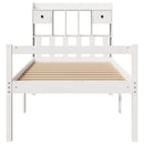 seng med reol uden madras 75x190 cm massivt fyrretræ hvid