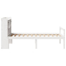 seng med reol uden madras 75x190 cm massivt fyrretræ hvid