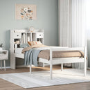 seng med reol uden madras 75x190 cm massivt fyrretræ hvid