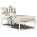 seng med reol uden madras 90x190 cm massivt fyrretræ hvid