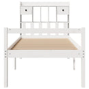 seng med reol uden madras 90x190 cm massivt fyrretræ hvid