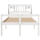 seng med reol uden madras 135x190 cm massivt fyrretræ hvid