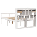 seng med reol uden madras 135x190 cm massivt fyrretræ hvid