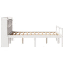 seng med reol uden madras 140x190 cm massivt fyrretræ hvid