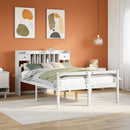 seng med reol uden madras 140x190 cm massivt fyrretræ hvid