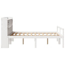 seng med reol uden madras 140x200 cm massivt fyrretræ hvid
