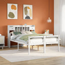 seng med reol uden madras 140x200 cm massivt fyrretræ hvid