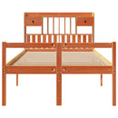 seng med reol uden madras 135x190cm massivt fyrretræ gyldenbrun
