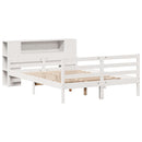 seng med reol uden madras 135x190 cm massivt fyrretræ hvid