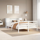 seng med reol uden madras 135x190 cm massivt fyrretræ hvid