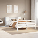 seng med reol uden madras 140x200 cm massivt fyrretræ hvid