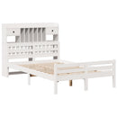 seng med reol uden madras 135x190 cm massivt fyrretræ hvid