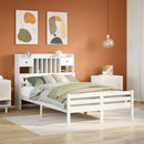 seng med reol uden madras 135x190 cm massivt fyrretræ hvid