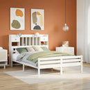 seng med reol uden madras 140x200 cm massivt fyrretræ hvid