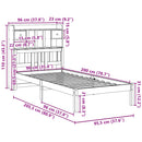 seng med reol uden madras 90x200 cm massivt fyrretræ hvid