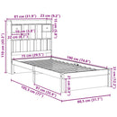 seng med reol uden madras 75x190 cm massivt fyrretræ
