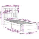 seng med reol uden madras 75x190 cm massivt fyrretræ hvid