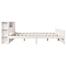 seng med reol uden madras 140x190 cm massivt fyrretræ hvid
