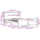 seng med reol uden madras 140x190 cm massivt fyrretræ hvid