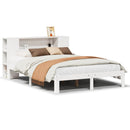 seng med reol uden madras 135x190 cm massivt fyrretræ hvid