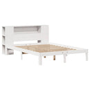 seng med reol uden madras 135x190 cm massivt fyrretræ hvid