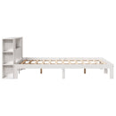 seng med reol uden madras 135x190 cm massivt fyrretræ hvid