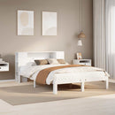 seng med reol uden madras 135x190 cm massivt fyrretræ hvid