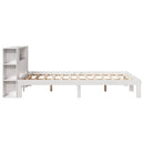 seng med reol uden madras 140x200 cm massivt fyrretræ hvid