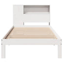 seng med reol uden madras 75x190 cm massivt fyrretræ hvid