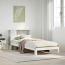 seng med reol uden madras 75x190 cm massivt fyrretræ hvid