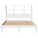 seng med reol uden madras 160x200 cm massivt fyrretræ hvid