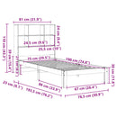 seng med reol uden madras 75x190 cm massivt fyrretræ gyldenbrun