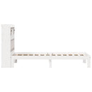 seng med reol uden madras 75x190 cm massivt fyrretræ hvid
