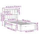 seng med reol uden madras 75x190 cm massivt fyrretræ hvid